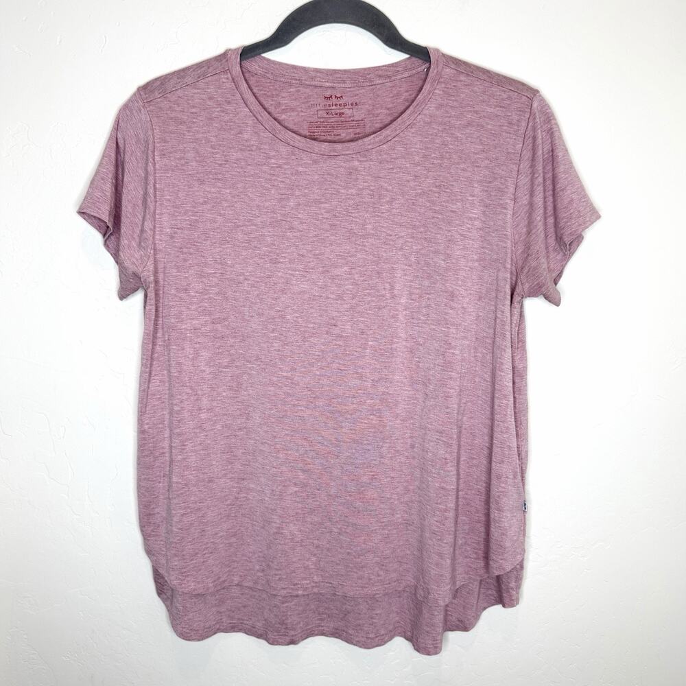 Little Sleepies Double Layer Soft Bamboo Top Womens XL Pink Short Sleeve